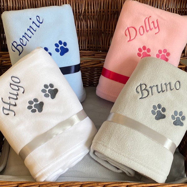 Personalised Dog Cat Blanket Embroidered Gift