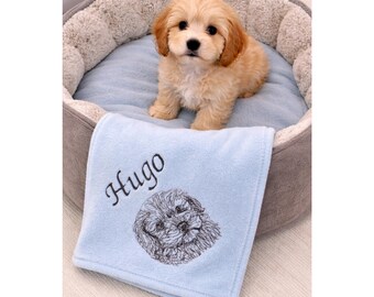 Personalised Cockapoo Cockerpoo Blanket puppy dog Embroidered Name Gift