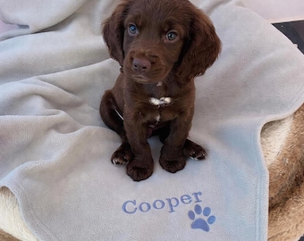 Personalised Dog Puppy Blanket Embroidered Gift pet bed