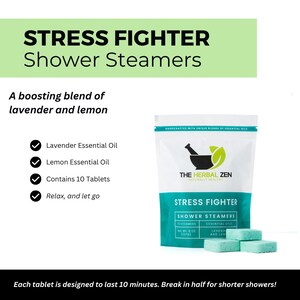 Stress Fighter Shower Steamer Aromatherapy Spa Gift For Her Shower Melt Shower Fizzy Aromatherapy Shower Bomb Mothers Day Gift image 2
