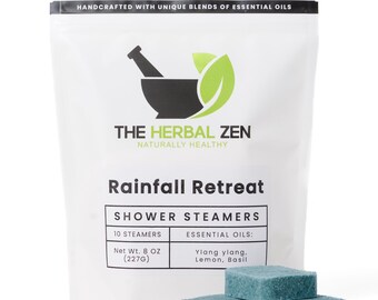 Rainfall Retreat Shower Steamers Aromatherapy - Valentines Day Gift for Her and Him - Shower Bomb with Ylang ylang & Lemon Essential Oils