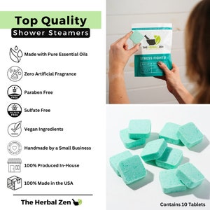 Stress Fighter Shower Steamer Aromatherapy Spa Gift For Her Shower Melt Shower Fizzy Aromatherapy Shower Bomb Mothers Day Gift image 4