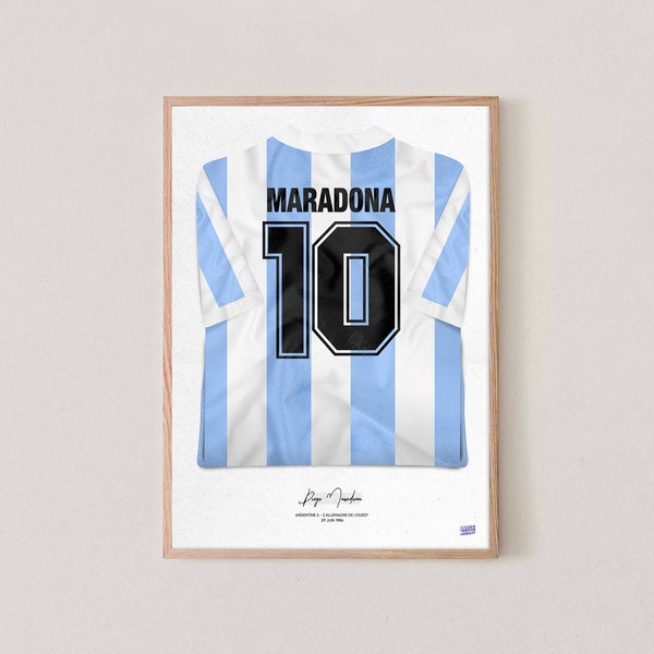 Poster Diego Maradona Fussball Art Jersey Argentinien WM