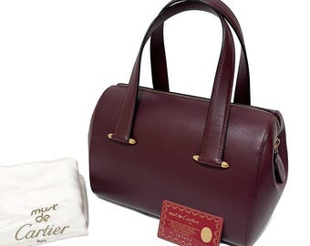 Torebka Cartier Mini Boston w kolorze bordowym, używana, w świetnym stanie