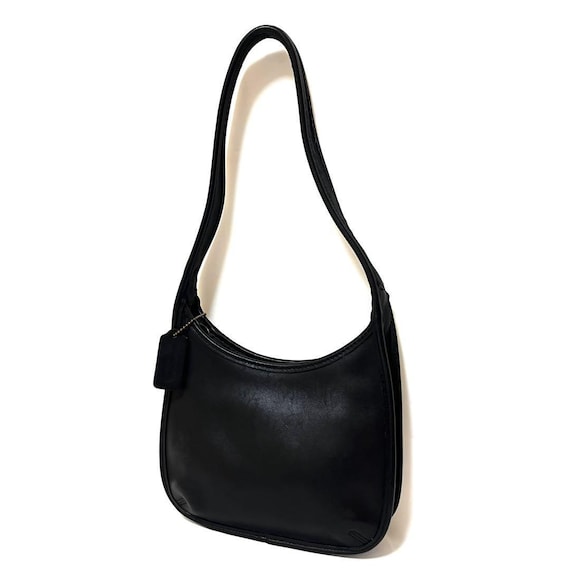 Auth Old Coach Ergo One-shoulder Bag Glove-tanned Leather Black 