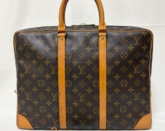 Louis Vuitton Porte-Documents Voyage Briefcase Handbag Monogram M53361 Auth Used