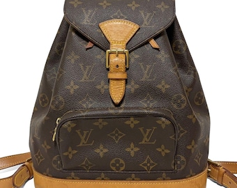 Louis Vuitton Montsouris MM Backpack Monogram PVC Leather M51136 Auth Used