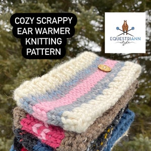 Cozy Scrappy Ear Warmer Knitting Pattern, Beginner Friendly (PDF Pattern)