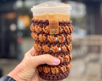 Pick Your Color Crochet Coffee Tea Cozie  Drink Sleeve Koozie Java Sock