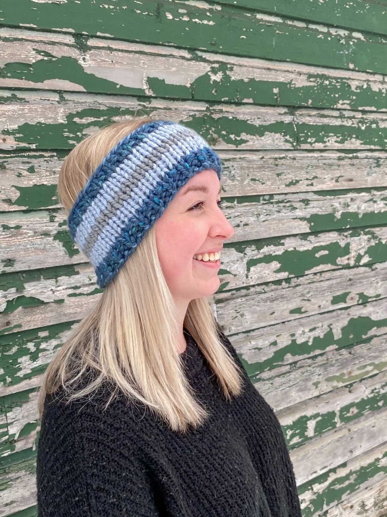 Cozy Scrappy Ear Warmer Knitting Pattern / Beginner Friendly Etsy