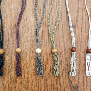 Interchangeable Hemp Macrame Pouches - Crystal Pouch Necklace