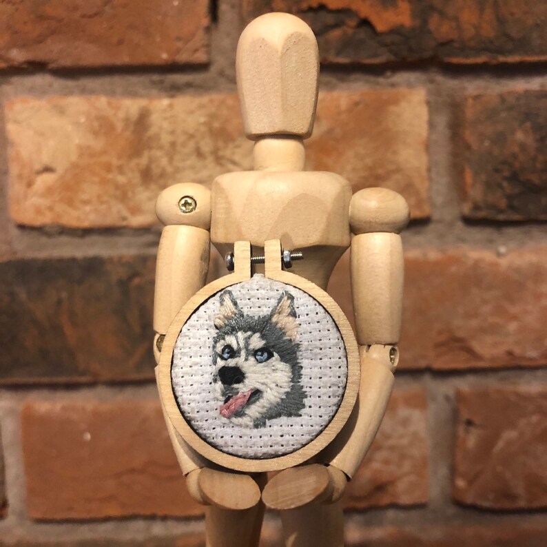 Husky Embroidered Fridge Magnet