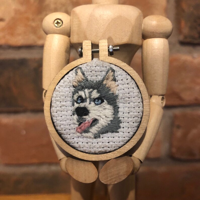 Husky Embroidered Fridge Magnet