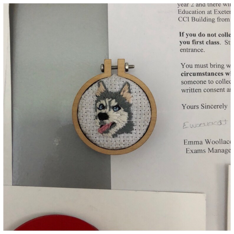 Husky Embroidered Fridge Magnet