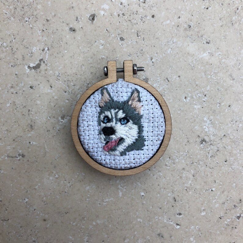 Husky Embroidered Fridge Magnet