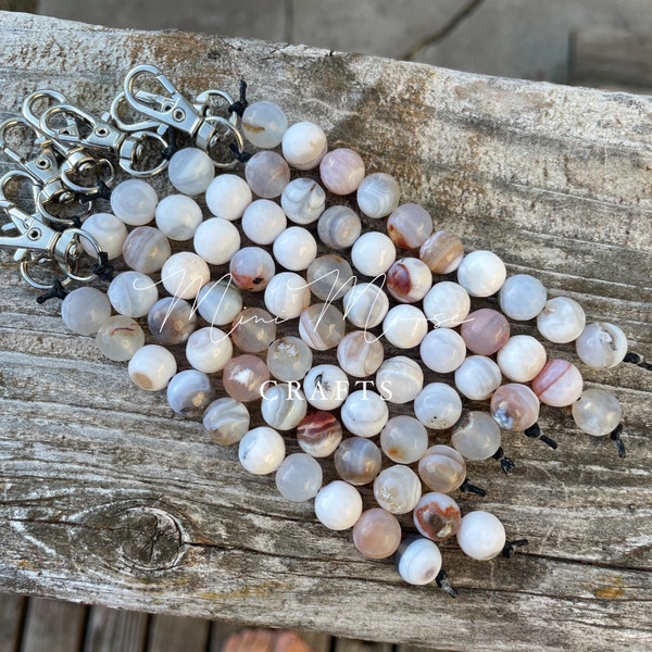 White Agate Cervical Dilation Beads | Cervical Exam Beads | 1 set | 10cm Beaded Keychain