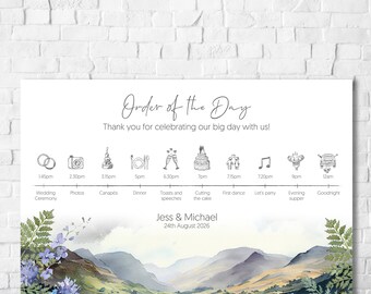 Wildflowers & Mountains Order of the Day sign