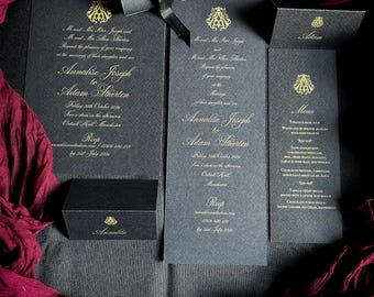 Vintage Gothic Calligraphy Wedding Invitation SCROLL