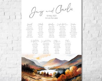 Autumn Lakes and Mountains Seating/Table Plan