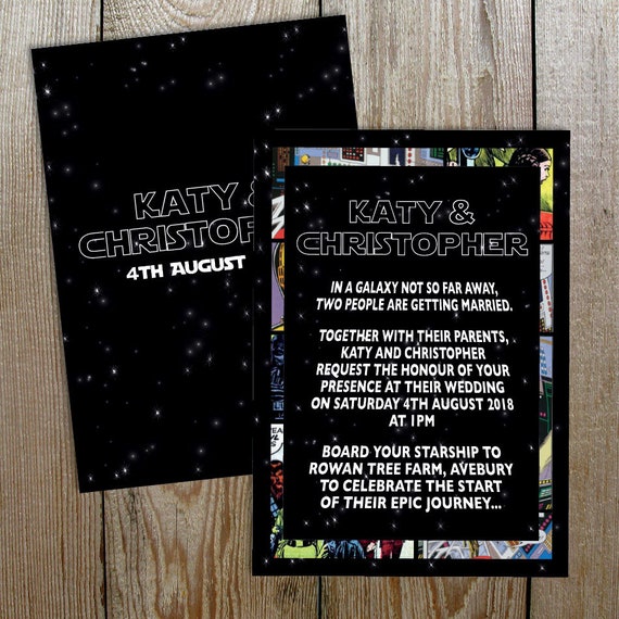 Invitaciones boda Star Wars papelería - Etsy