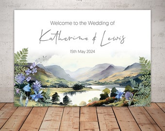 Wildflowers & Mountains Wedding Welcome Sign