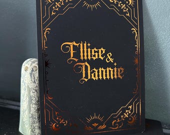 Tarot style wedding invitation - Hot Orange Copper Foil