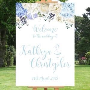 Seating plan, Blue Flower theme, Hydrangea image 3