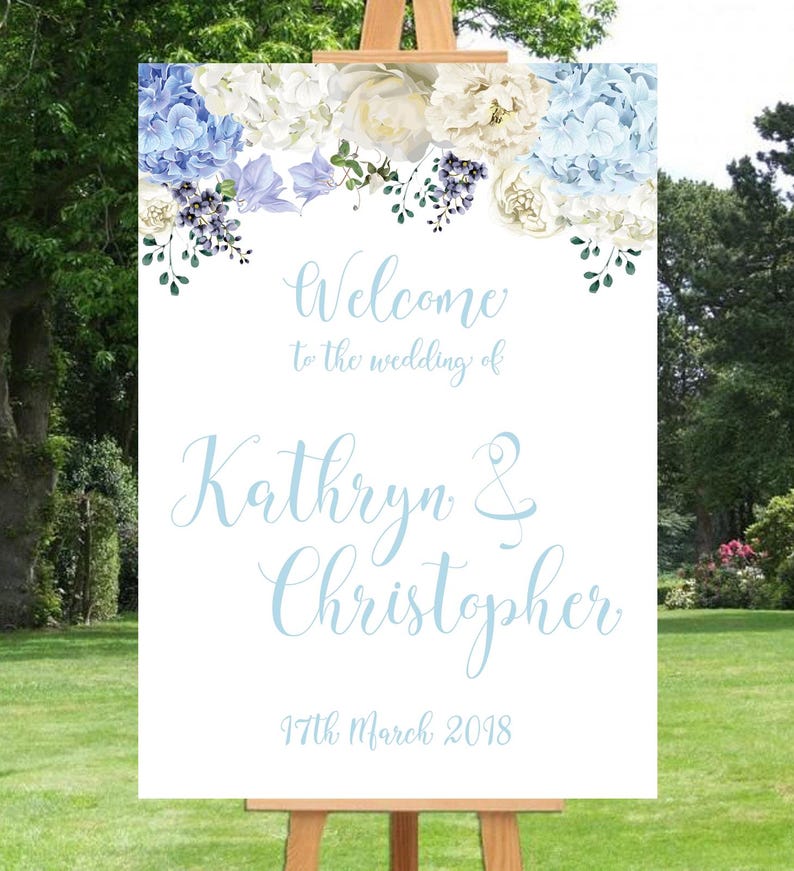 Seating plan, Blue Flower theme, Hydrangea image 3