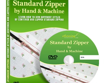 Standard Zipper Sewing by Hand and Sewing Machine Video Lesson on DVD