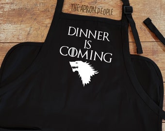 Dinner is Coming, Apron for Men, Game of Thrones Apron, GoT, Chef Gifts, Father's Day Gift, Grill Master, Gift for Grillers, Funny Apron