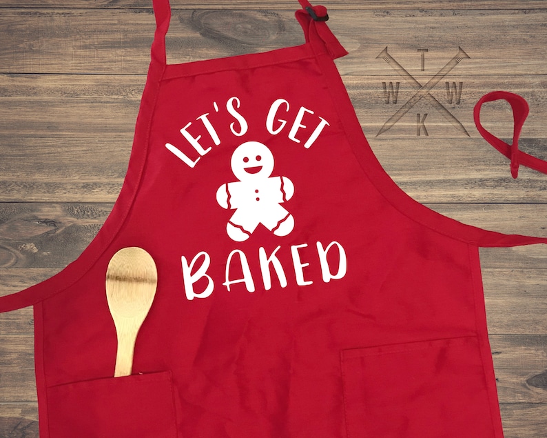 Let's Get Baked Apron Funny Christmas Apron Aprons for Etsy