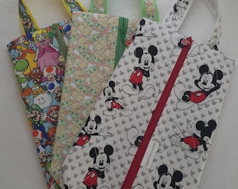 Handmade Quilted Cotton Zippered Handled Carry Bag