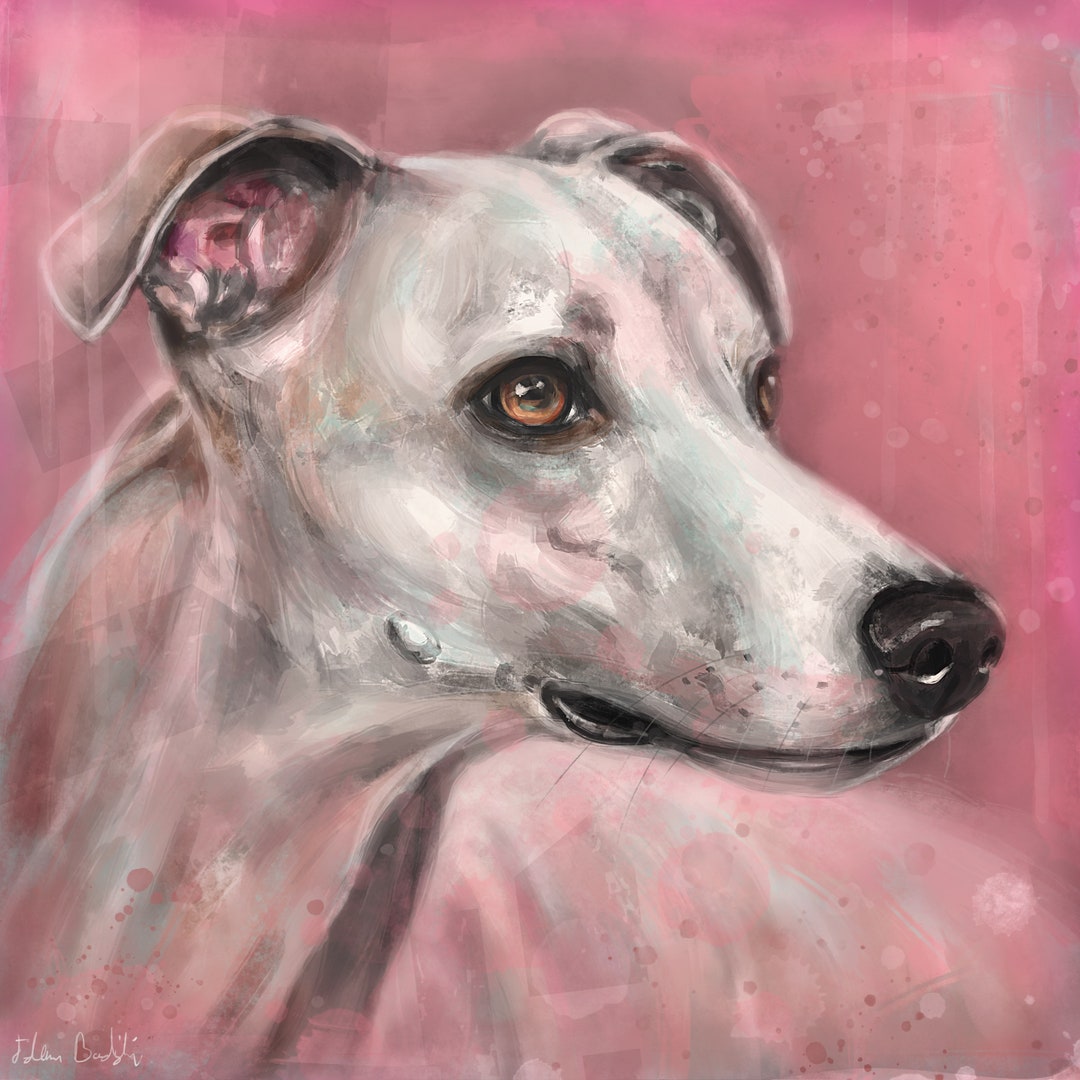 Whippet Dog Painting for Dog Lovers Art for Dog Owners Wall Decor Print