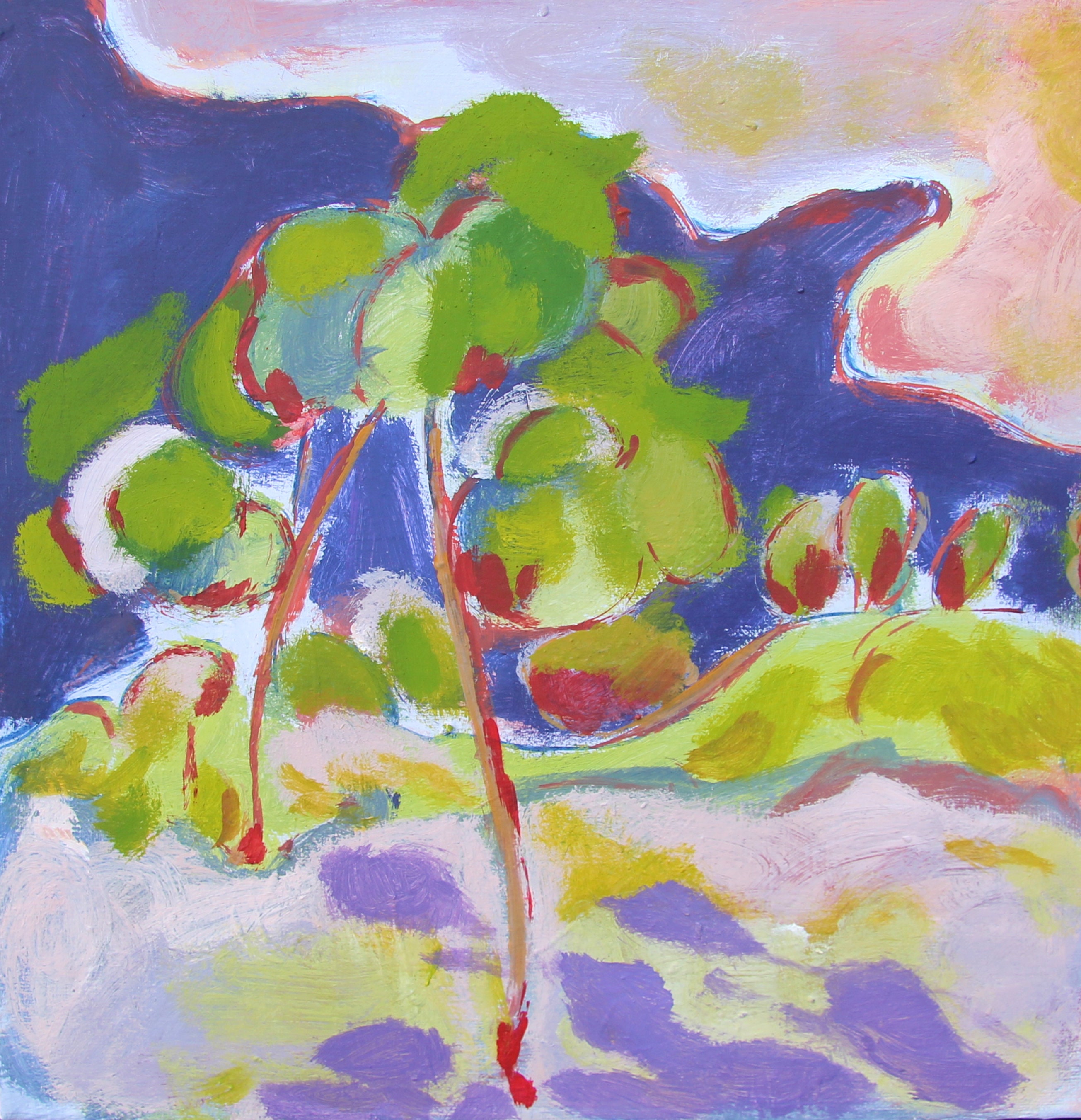 Abstract Oil Painting: Greek Summer Landscape, 15''x15'' - Etsy