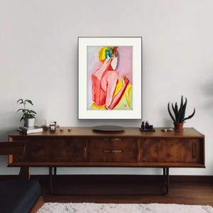 Expressive Portrait Art, Original Pastel Art, Oil Pastel Drawing, Boho Wall Art, Oil Pastel Painting, Oil Pastel Sketch, Portrait Painting