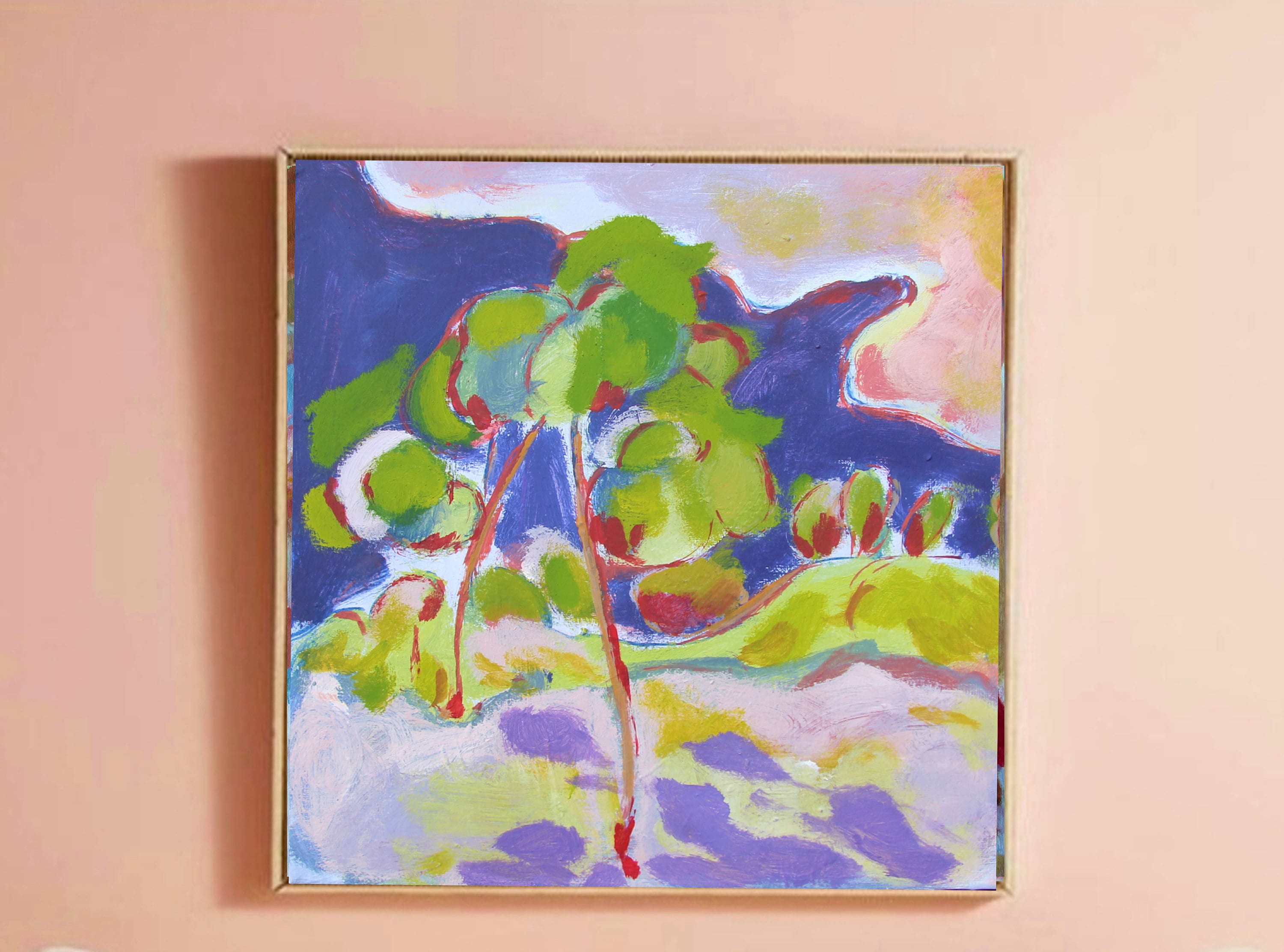 Abstract Oil Painting: Greek Summer Landscape, 15''x15'' - Etsy