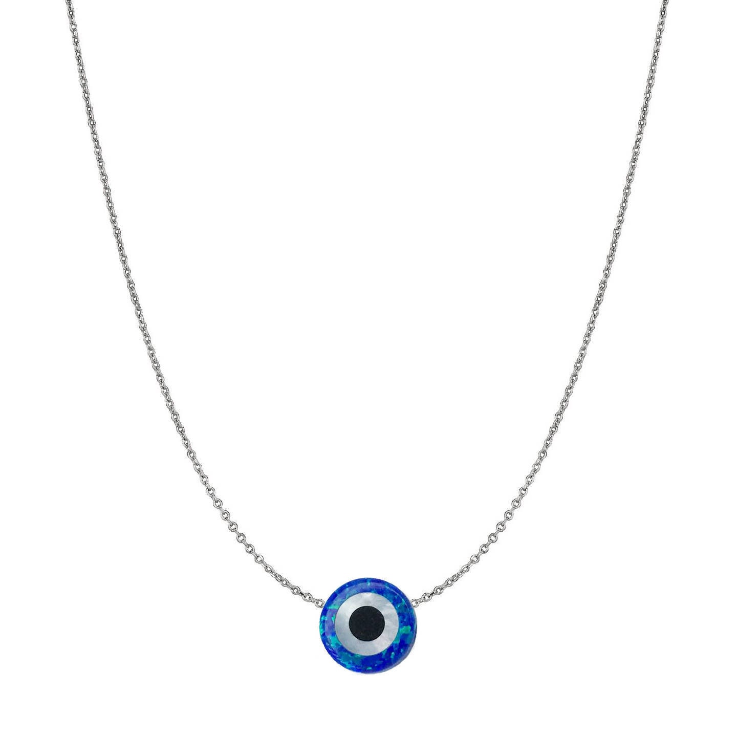 14 Karat Gold Blue Opal Evil Eye 