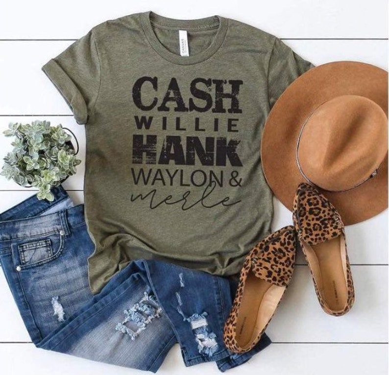 concert and country music tops and tees cash willie hank waylon and merle old country music