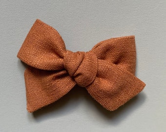 Mini Linen Hand tied hair bows - All sorts