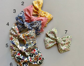 Liberty Hand tied hair bow for girls