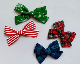 Hand tied Christmas Hair Bow