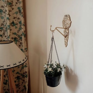 Planter Hanger - Minimalist Plant bracket - Brass Wall hook - Wall decor - wall rack - vintage style gold color