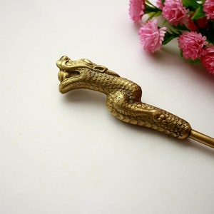 Shoe Horn Long Brass  - dragon figured shoe horn - gift - home decor - her gift