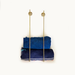 Massief messing handdoekenrek – wandgemonteerde handdoekbeugel, luxe vintage handdoekhouder