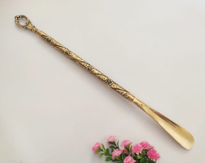Shoe Horn Brass Flower Embroidered Shoehorn Long Shoehorn Exclusive