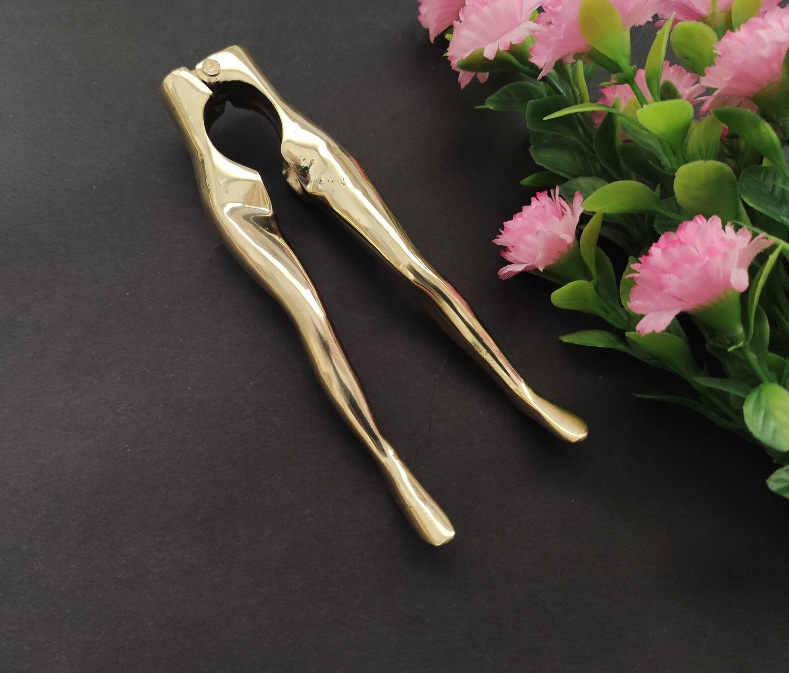 Nutcracker Solid Brass Woman Nut Cracker Etsy