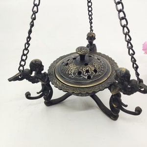 Wall Hanging Brass – Antique Angel Design Hanging Incense Burner