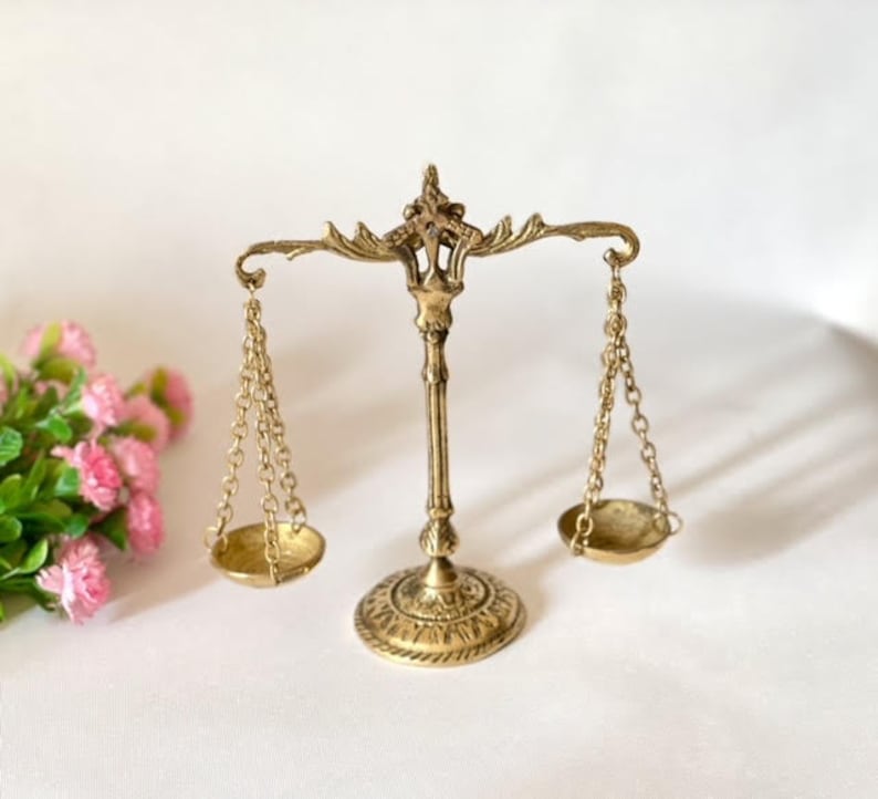 Scales of Justice Brass Justice Office Decor Libra Lawyer Gift Etsy