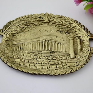 Handcrafted Brass Bowl: Greek Art Decorative Accent (15cm x 10cm)