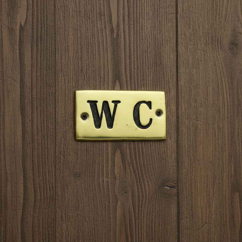 brass plate reading w.c.